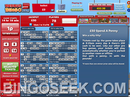 Red Bus Bingo Lobby